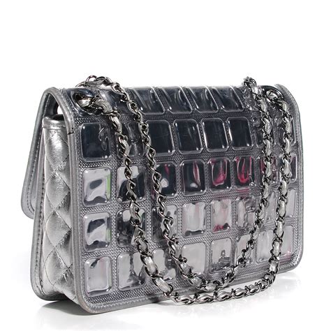 chanel ice cubes|CHANEL Vinyl Large Ice Cube Flap Silver .